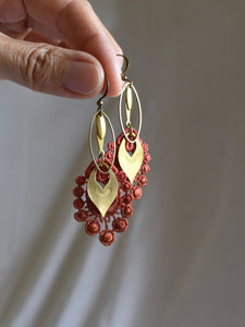 orange brick colour earrings