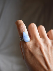 Dew Drop Ring ✴︎Drop Shape Blue Lace Agate✴︎