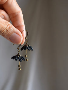 black flower lace earrings 