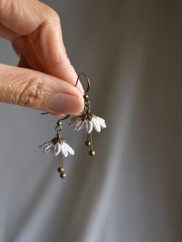 silver flower earrings