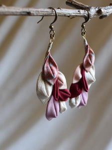 nature inspired pink textile jewelry
