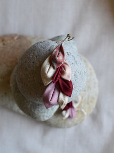 pink petal earrings