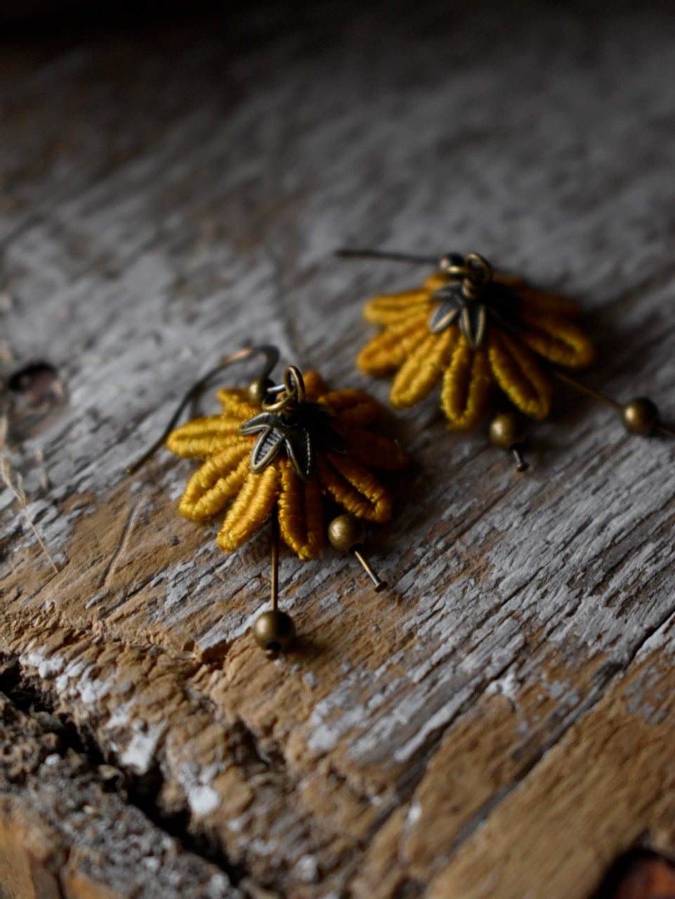 Ballerina // Lace Earrings ✴︎Mustard Yellow ✴︎