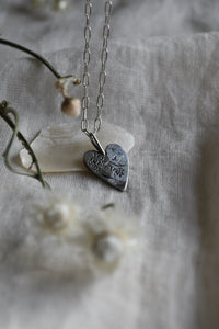 forget me not and hummingbird hand engraved silver pendant necklace for sale, Canada