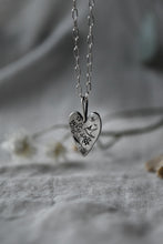 Load image into Gallery viewer, Silver Heart Necklace -Forget me not + Hummingbird - 365
