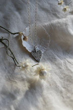 Load image into Gallery viewer, handcrafted and engraved silver heart pendant 
