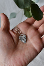 Load image into Gallery viewer, Silver Heart Necklace -Lily of the valley-Hummingbird + CZ- 372
