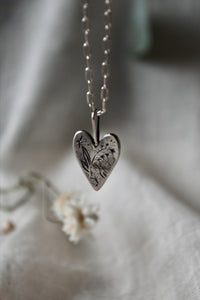 Lily of the valley hand engraved silver necklace for sale Canada