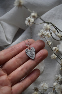 sweet silver heart pendant, handcrafted, Canada