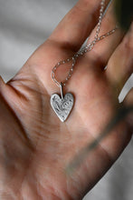Load image into Gallery viewer, Valentine&#39;s Day Heart Jewelry Gift for her, hand engraved silver pendant necklace for sale Canada
