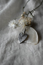 Load image into Gallery viewer, Dancing Leaf Design hand engraved lily of the valley and hummingbird silver necklace 
