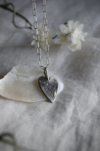 Dancing Leaf Design lily of the valley hand engraved silver pendant necklace