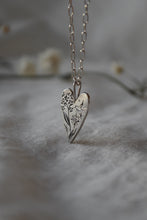 Load image into Gallery viewer, Dancing Leaf Design hand engraved heart necklace
