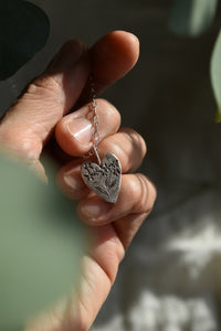Silver Heart Necklace -Forget me not - 361