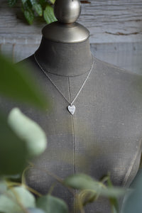Silver Heart Necklace -Forget me not- 362