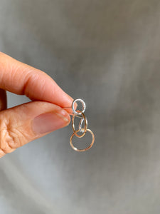 Minimal Studs Earrings ✴︎Double Drop Hoops✴︎small sphere