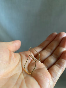 geometric gold stud earrings