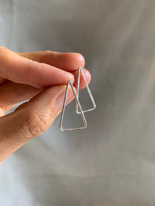 triangle silver earrings