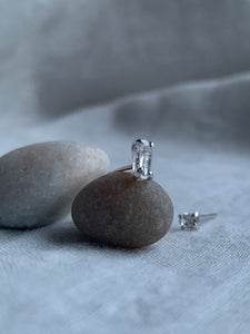 Herkimer Diamond sterling silver stud earring