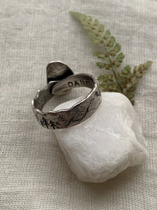-Green Kyanite Ring- West Coast Nature Scene