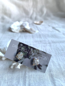 Solitaire Pebble Stud Earrings -12 different styles-