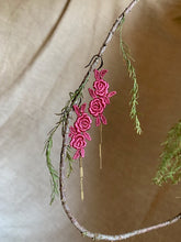 Load image into Gallery viewer, Twin Rose // Lace Earrings ✴︎ Fuchsia ✴︎
