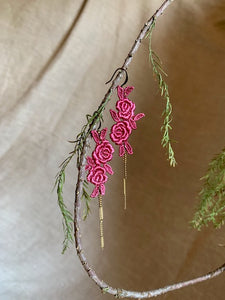 Twin Rose // Lace Earrings ✴︎ Fuchsia ✴︎