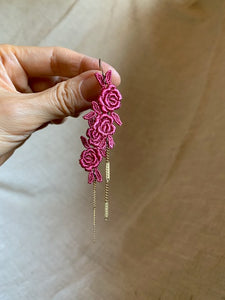 Twin Rose // Lace Earrings ✴︎ Fuchsia ✴︎