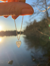 Load image into Gallery viewer, silver heart with cz necklace
