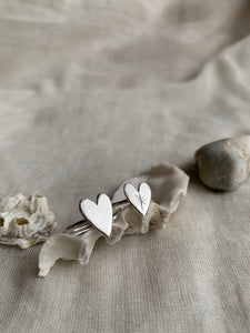 Silver Heart Ring - adjustable ring - M -