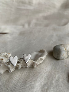 Silver Heart Ring - adjustable ring - M -
