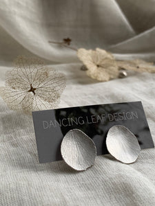 Silver Petal Earrings - Hydrangea Sepals - d -