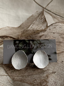 Silver Petal Earrings - Hydrangea Sepals - d -