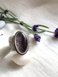 Forest Ring - Super Seven Crystal with Swallows -