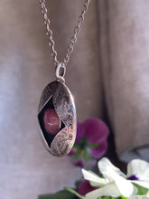 Load image into Gallery viewer, handcrafted silver necklace with a sapphire
