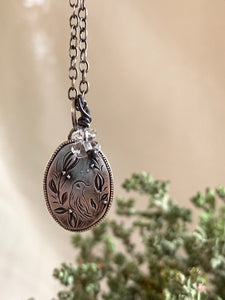 bird engraved necklace