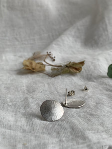 Silver Petal Earrings -Hydrangea Sepals- b -