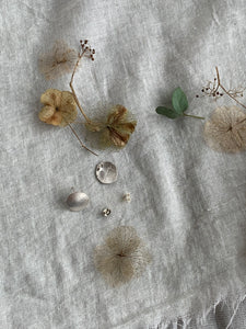 Silver Petal Earrings -Hydrangea Sepals- b -