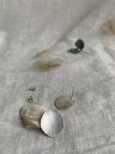 Silver Petal Earrings - Hydrangea Sepals - d -