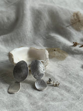 Load image into Gallery viewer, Silver petal earrings for sale
