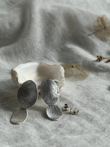 Silver petal earrings for sale