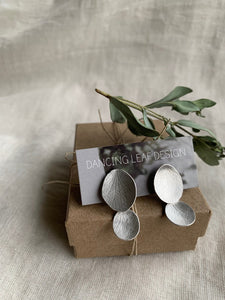 Silver Petal Earrings - Hydrangea Sepals - f -
