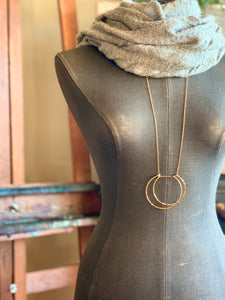 Geometric Brass Long Necklace ✴︎Sphere✴︎L✴︎