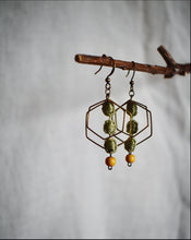 Load image into Gallery viewer, Bina // Lace Earrings ✴︎Sage Green ✴︎
