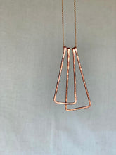 Load image into Gallery viewer, Geometric Copper Long Necklace ✴︎Trapezoid✴︎L✴︎Heavy Gauge
