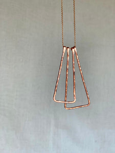 Geometric Copper Long Necklace ✴︎Trapezoid✴︎L✴︎Heavy Gauge