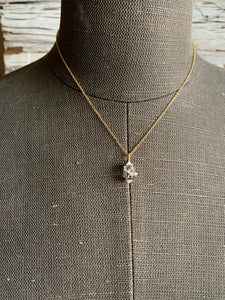 Herkimer Diamond Solitaire Pendant - B -
