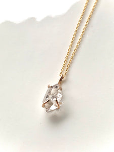 Herkimer Diamond Solitaire Pendant - B -